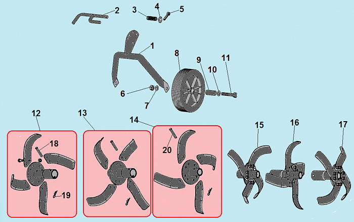 5 ФРЕЗЫ КУЛЬТИВАТОР CHAMPION ВC6712
